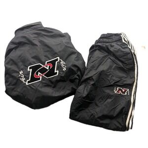 Vintage Air Logo Nylon Black Tracksuit Set Sz 2XL Retro Y2K